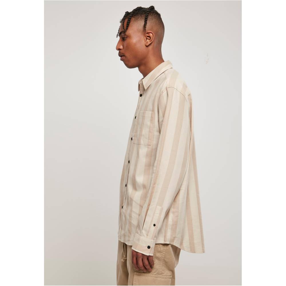 Urban Classics - Striped Beige/softseagrass Chemisier - Beige/Vert